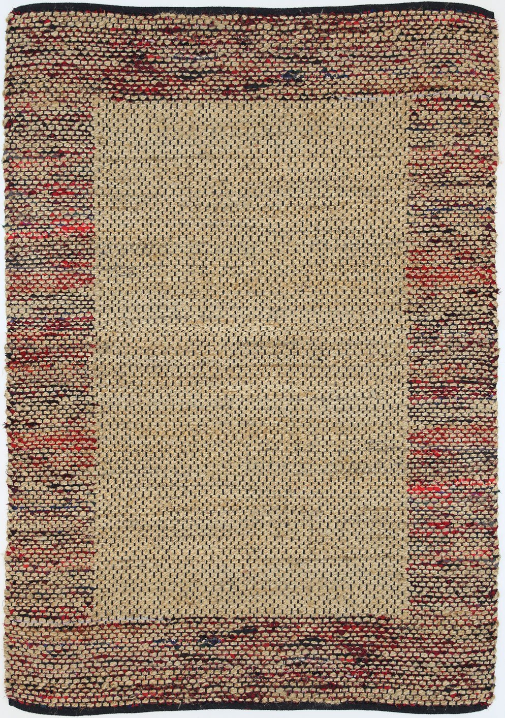 Mahal Multi Colour Boarder Jute Rug - Flatweave - Rugs a Million