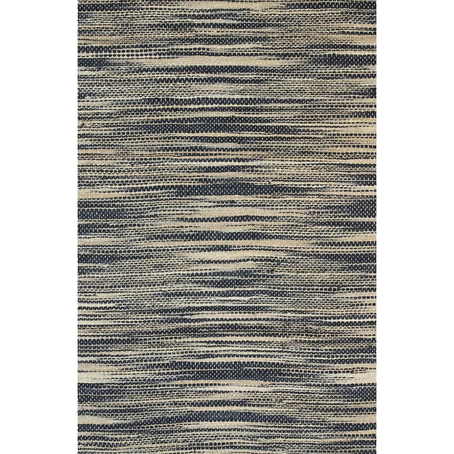 Malmo Grey Stipe Natural Jute Rug - Natural - Rugs a Million