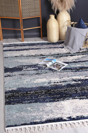 Mason Navy Blue Abstract Rug - Rugs - Rugs a Million