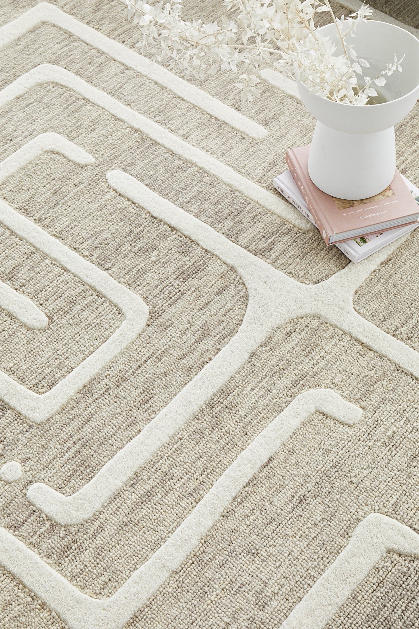 Maze Linen Floor Rug - Area Rug - Rugs a Million