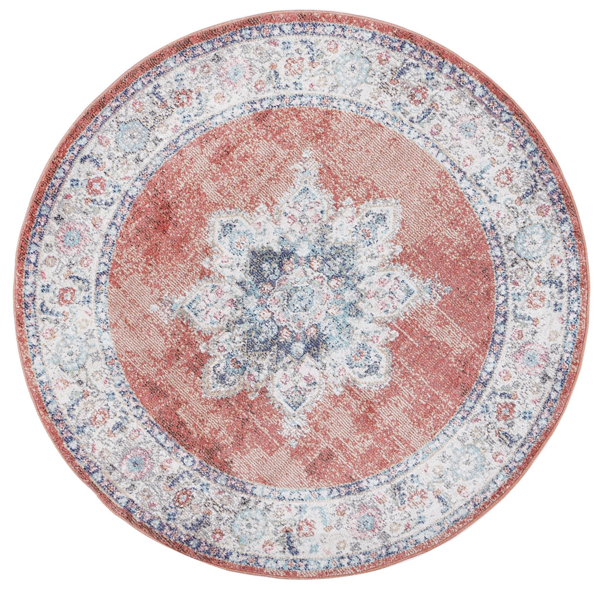 Mercury Brentwood Transitional Rust Round Rug - Round Rug - Rugs a Million