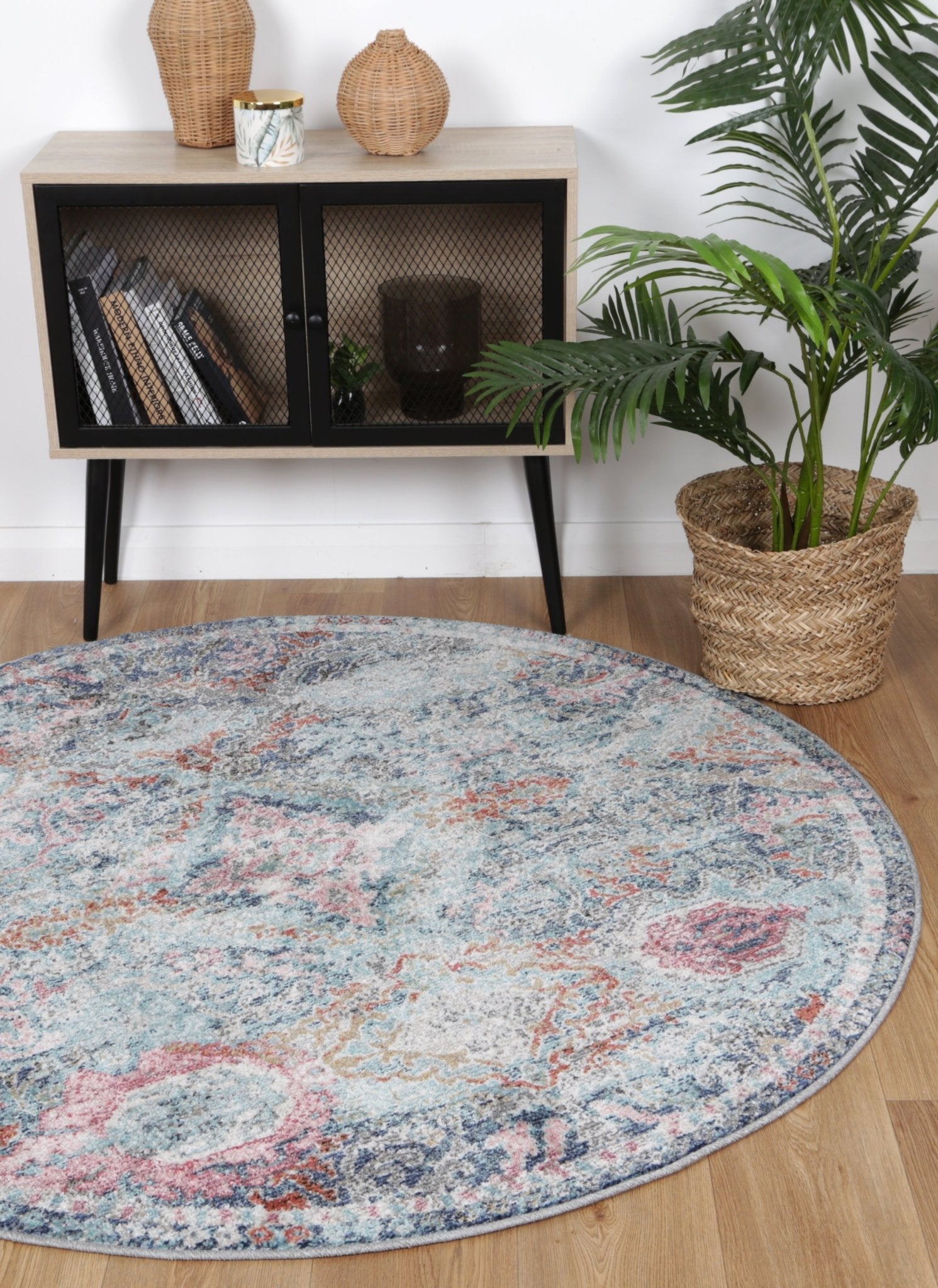 Mercury Cherie Multi Transitional Round Rug - Round Rug - Rugs a Million
