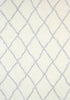 Moroccan Cream and Silver Diamond Rug - Shaggy - Rugs a Million