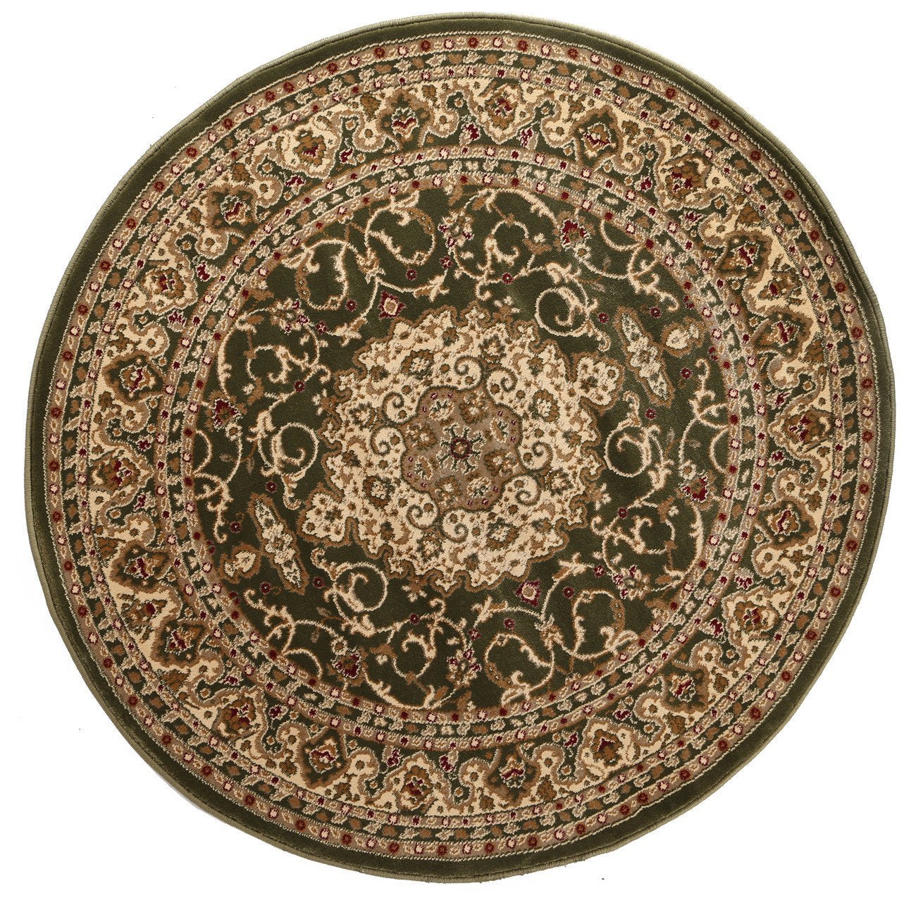 Ornate Green Bordered Traditional Flowered Rug - Rug - Rugs a Million