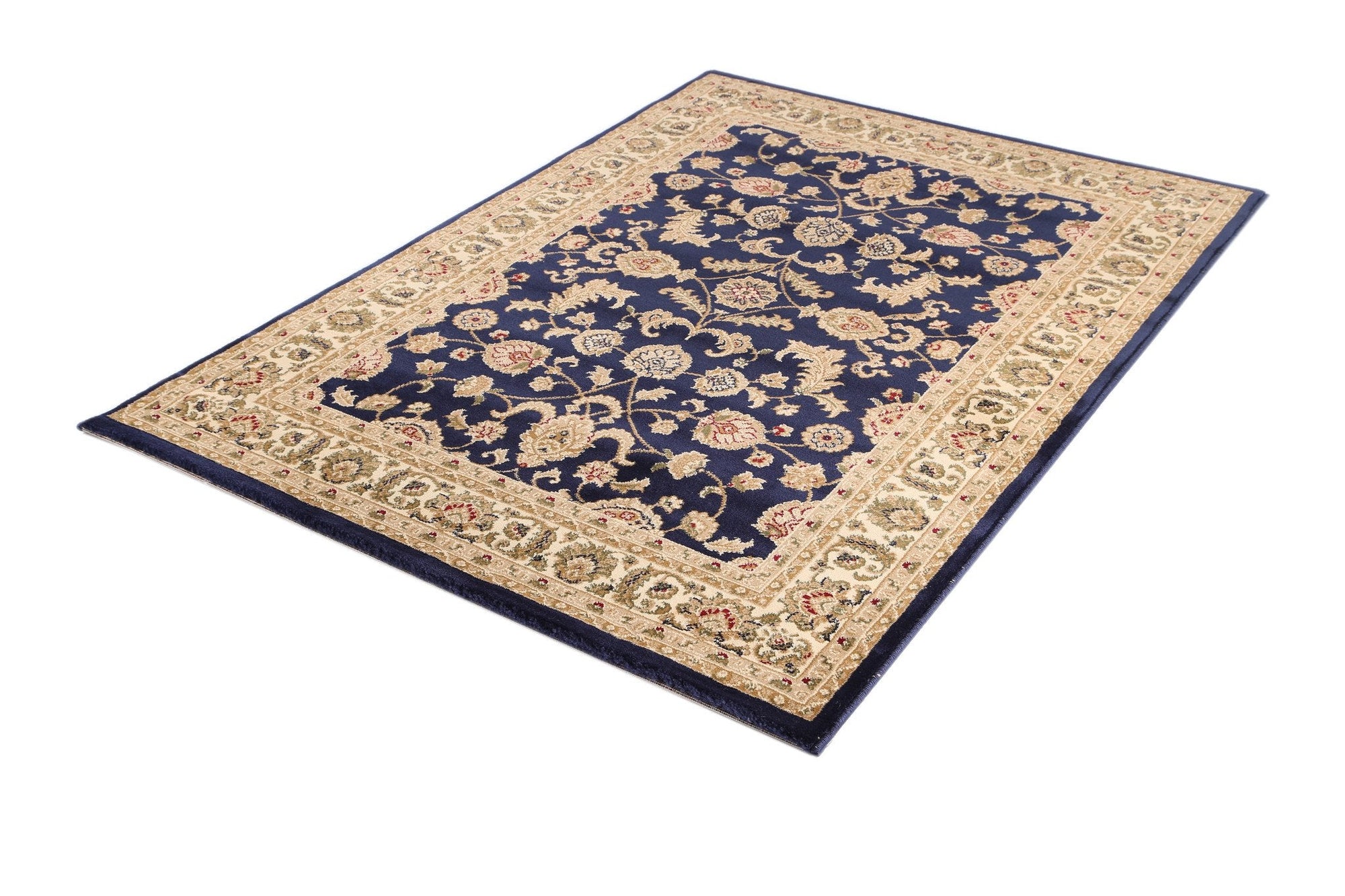 Ornate Navy Blue Traditional Bordered Ikat Rug - Rug - Rugs a Million
