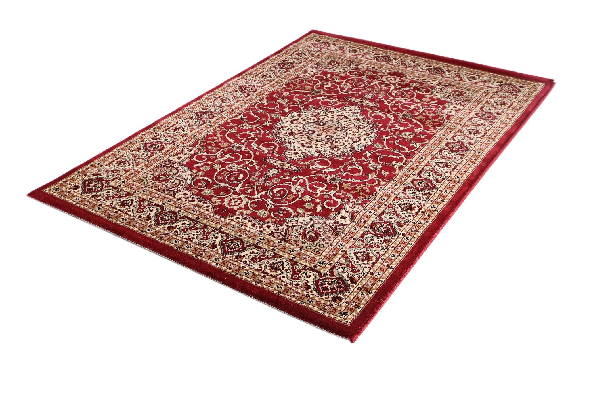 Ornate Red Bordered Traditional Flowered Rug - Rug - Rugs a Million