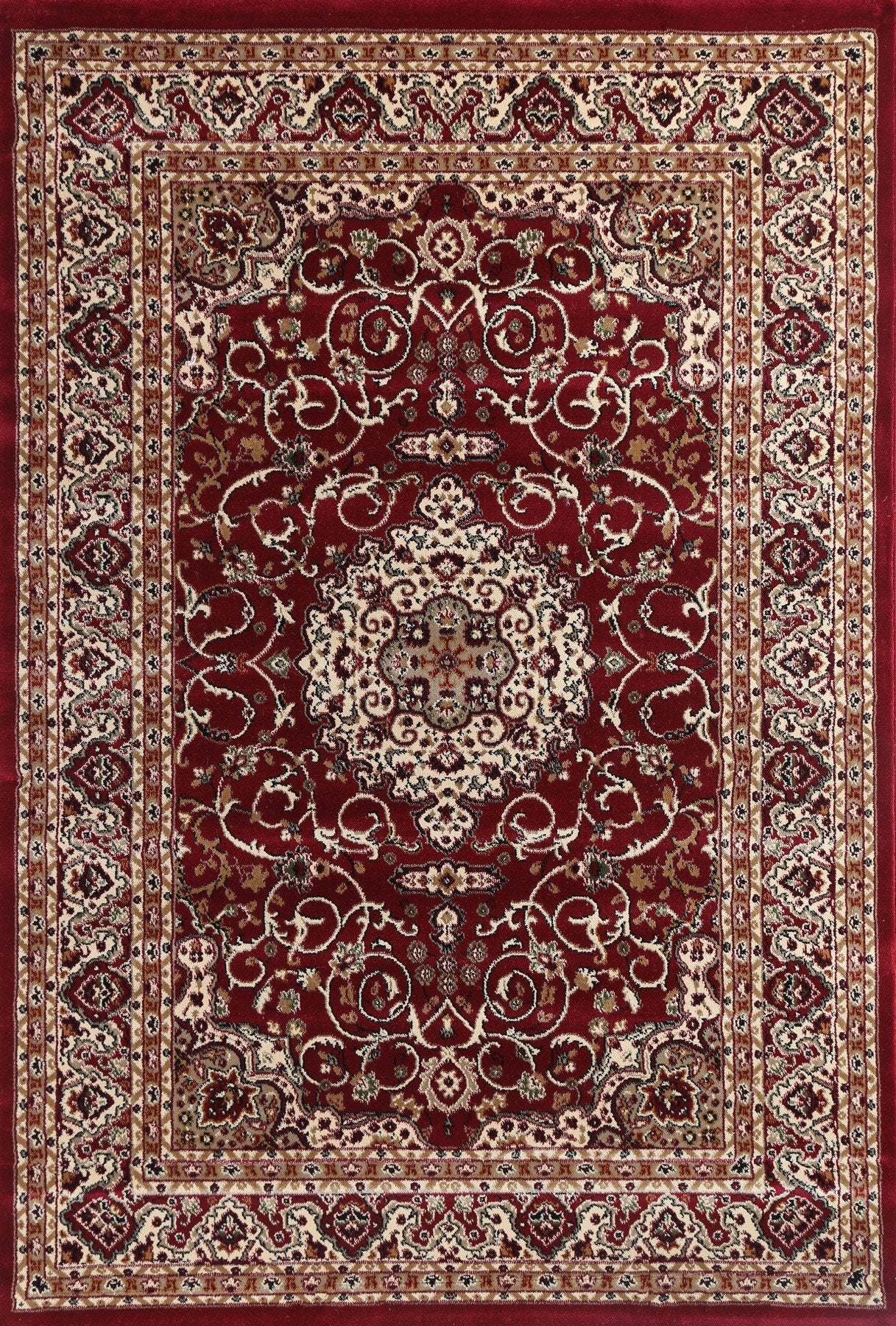 Ornate Red Bordered Traditional Flowered Rug - Rug - Rugs a Million