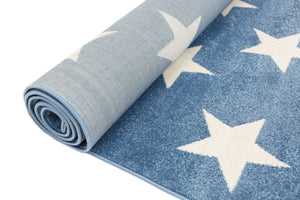 Piccolo Blue and White Stars Kids Rug - Kids - Rugs a Million