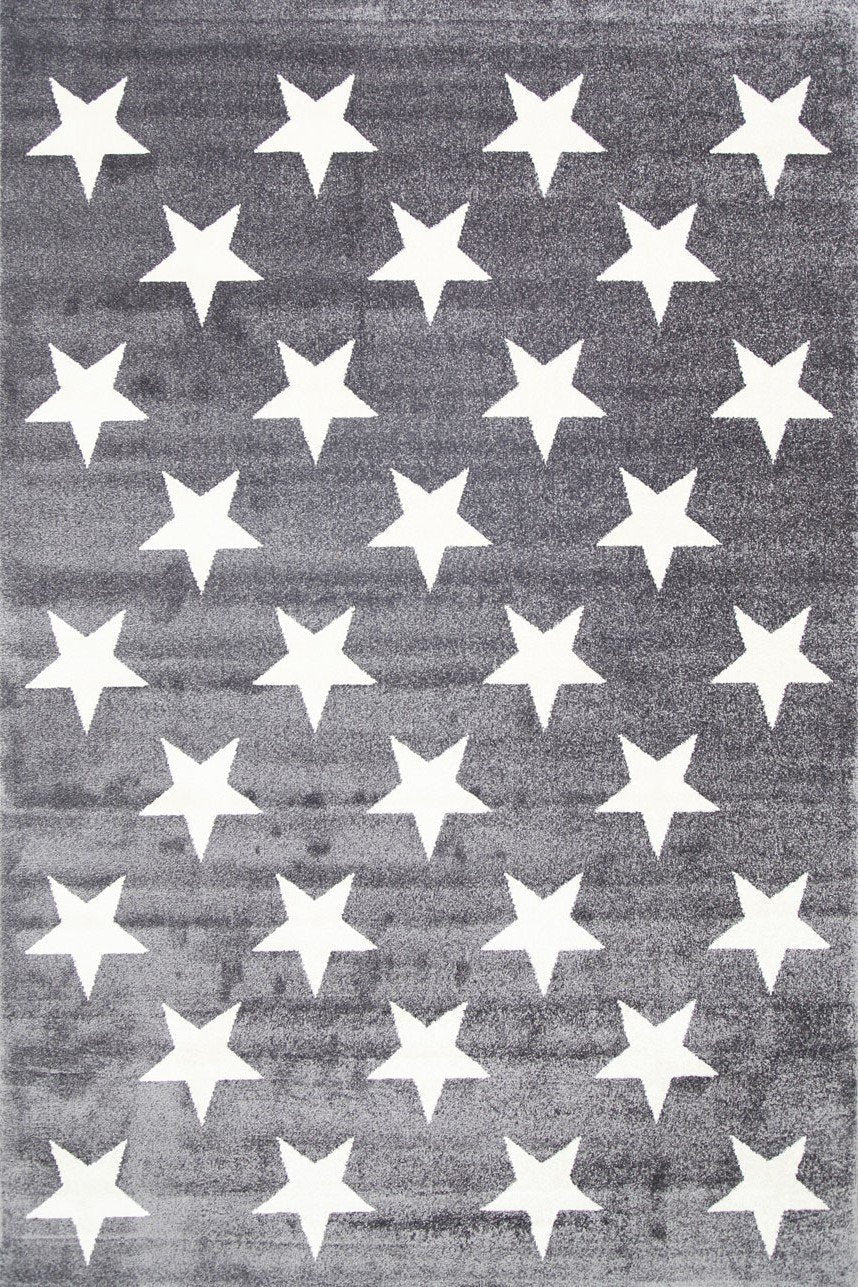 Piccolo Charcoal and White Stars Kids Rug - Kids - Rugs a Million
