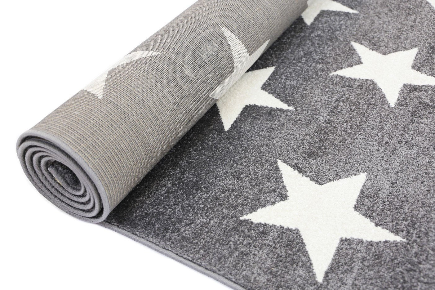 Piccolo Charcoal and White Stars Kids Rug - Kids - Rugs a Million