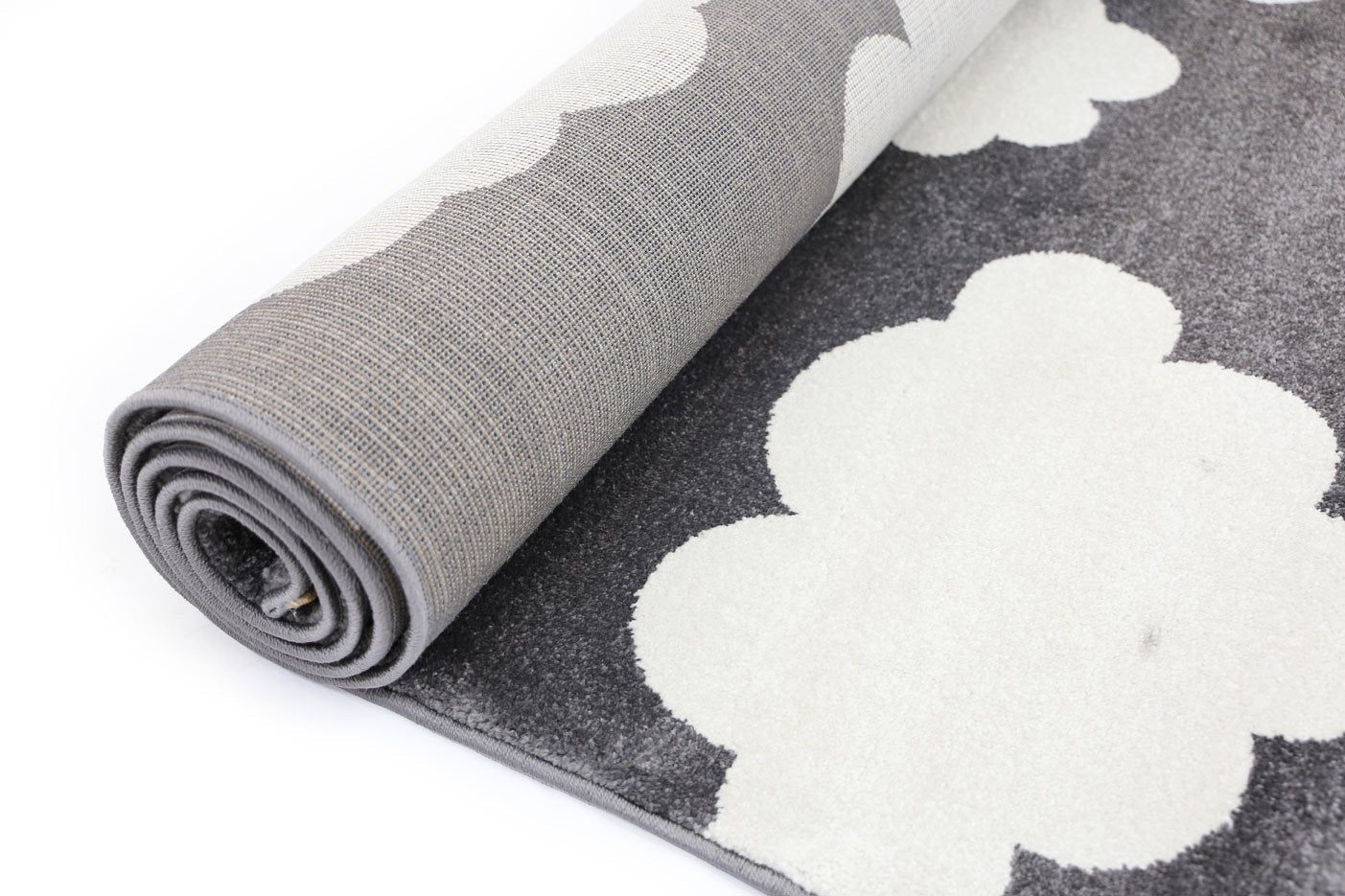 Piccolo Dark Grey and White Cloud Kids Rug - Kids - Rugs a Million