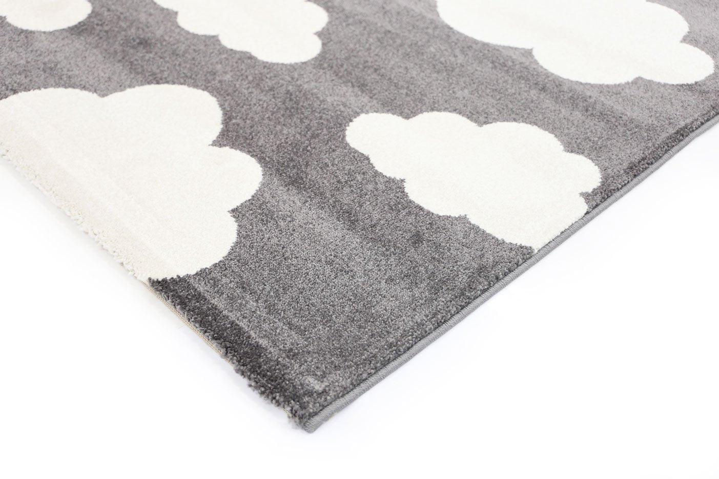 Piccolo Dark Grey and White Cloud Kids Rug - Kids - Rugs a Million
