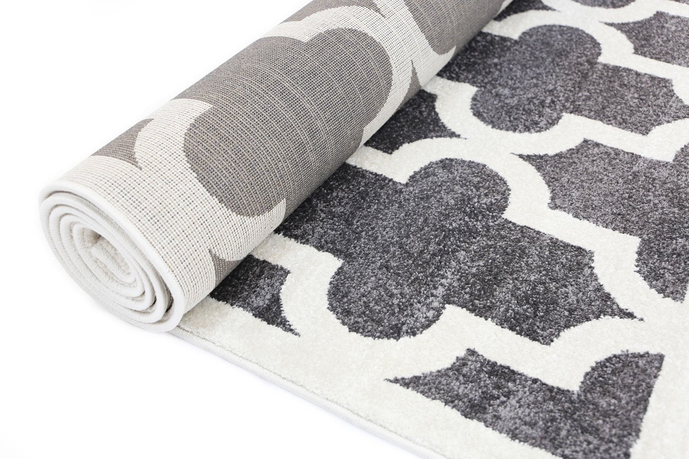 Piccolo Grey and White Lattice Pattern Kids Rug - Kids - Rugs a Million