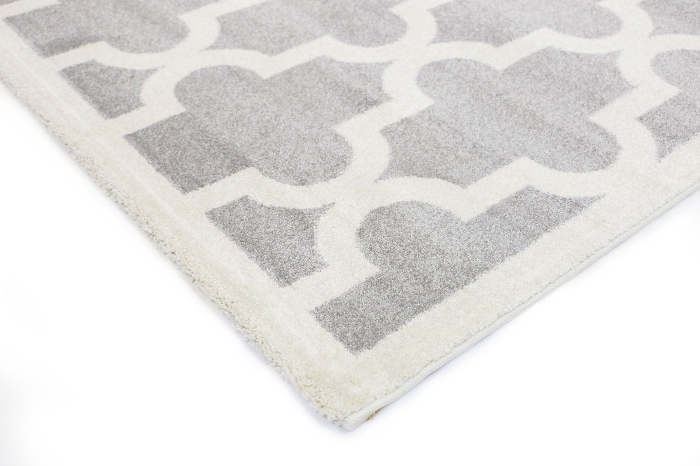 Piccolo Light Grey and White Lattice Pattern Kids Rug - Kids - Rugs a Million