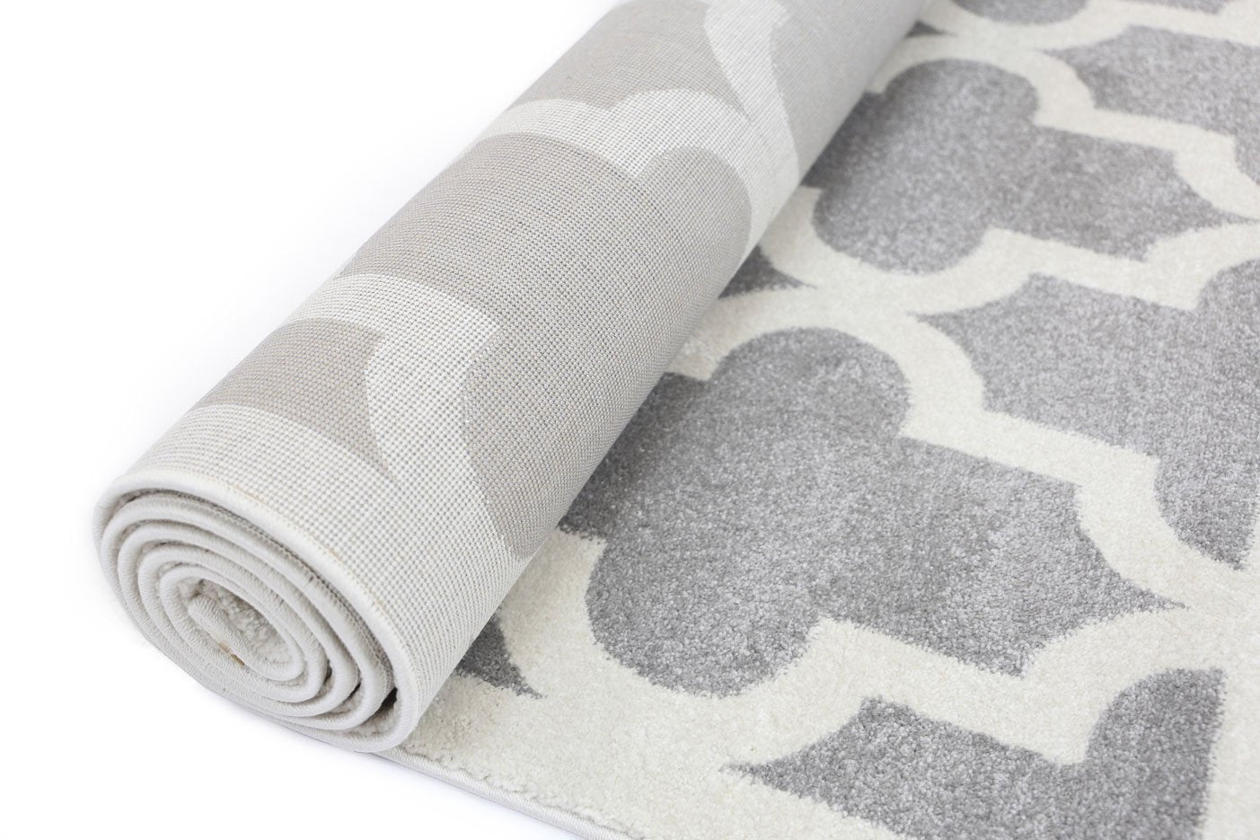 Piccolo Light Grey and White Lattice Pattern Kids Rug - Kids - Rugs a Million