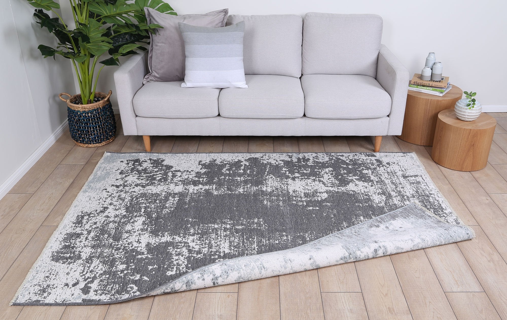 Rusty Vintage Abstract Amazing 2 in 1 Reversible Rug Grey - Modern - Rugs a Million