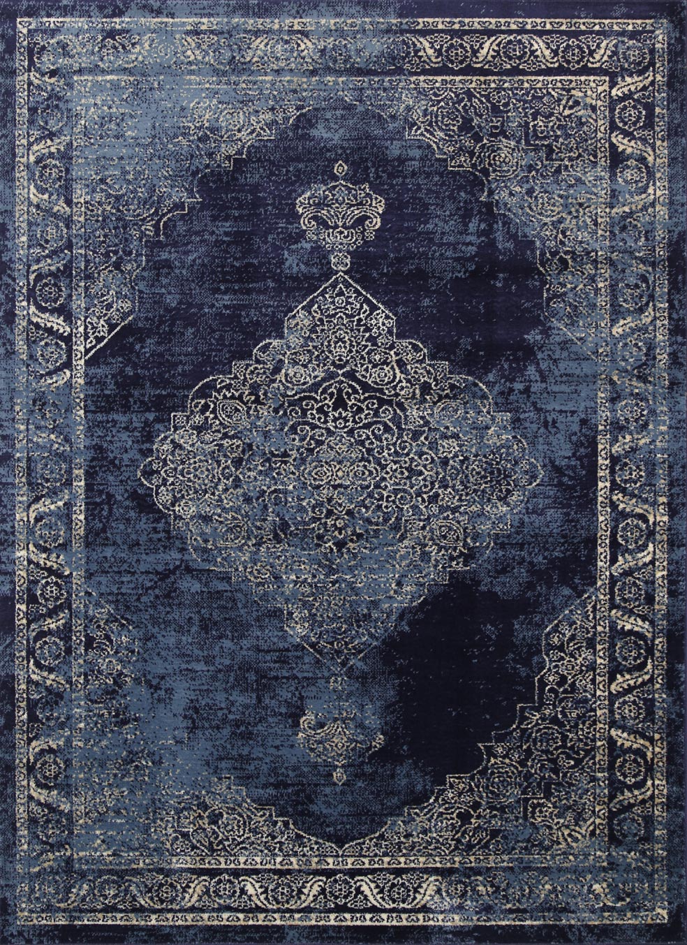 Sansa Distressed Navy Rug - Traditional - Rugs a Million