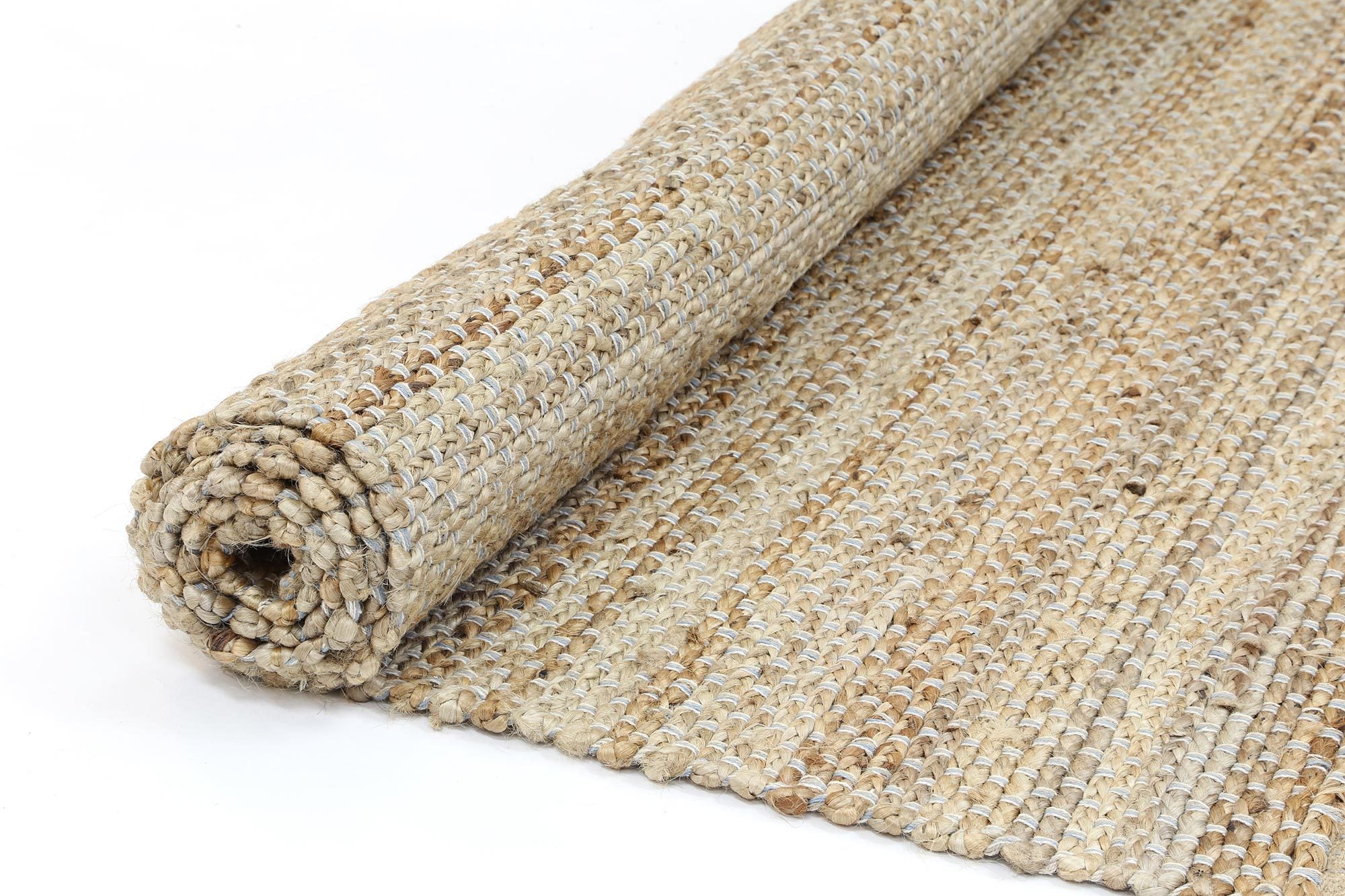 Taj Blue Natural Basket Weave Jute Rug - Natural - Rugs a Million