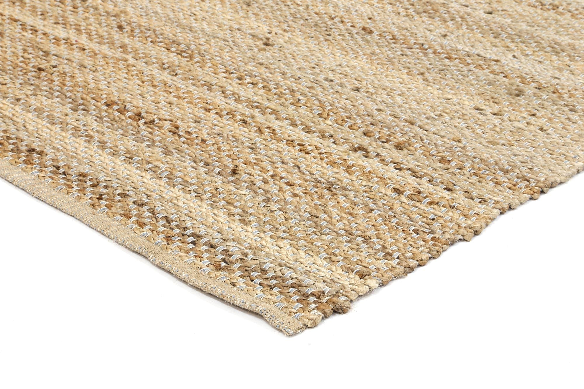 Taj Blue Natural Basket Weave Jute Rug - Natural - Rugs a Million