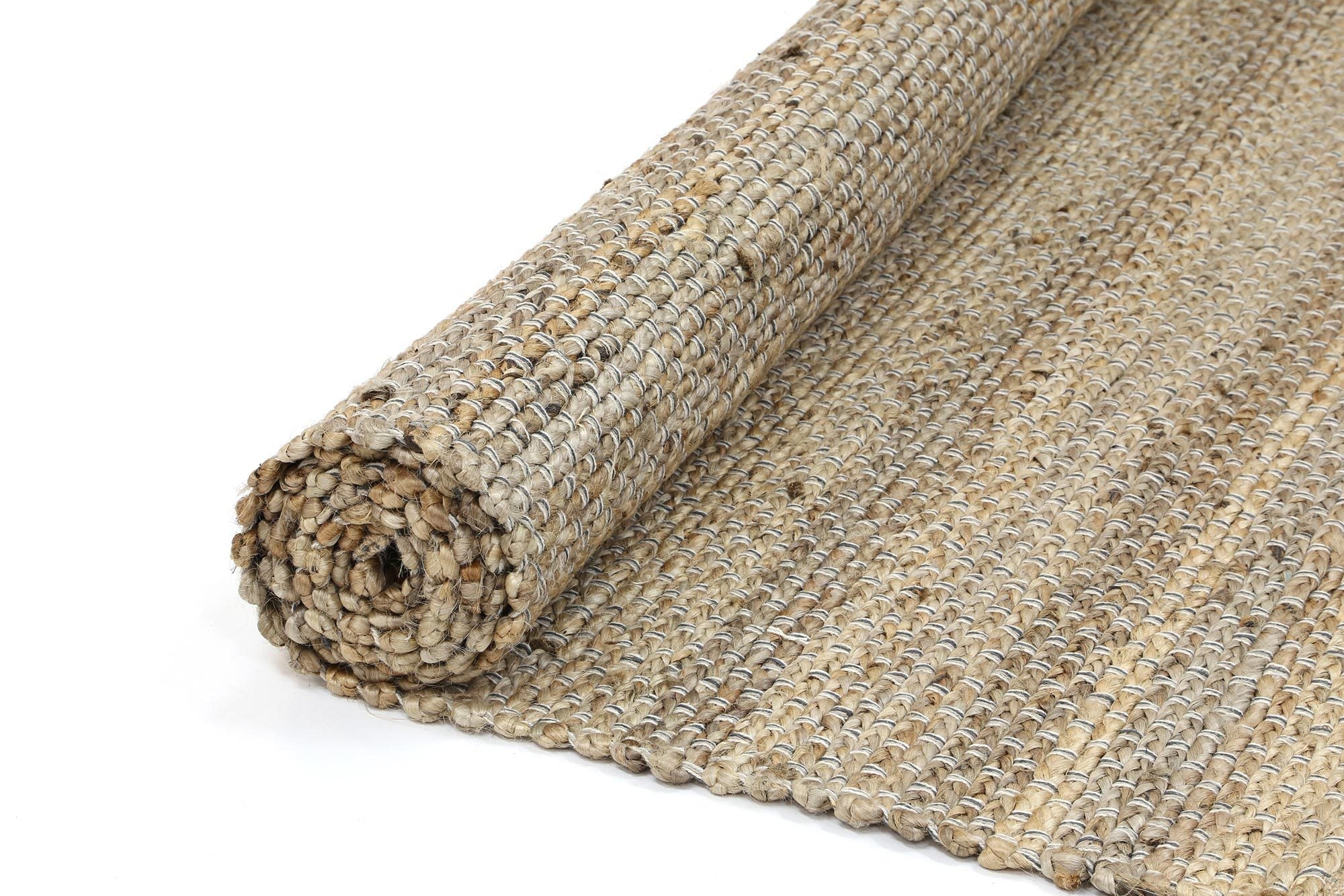 Taj Grey Natural Basket Weave Jute Rug - Natural - Rugs a Million