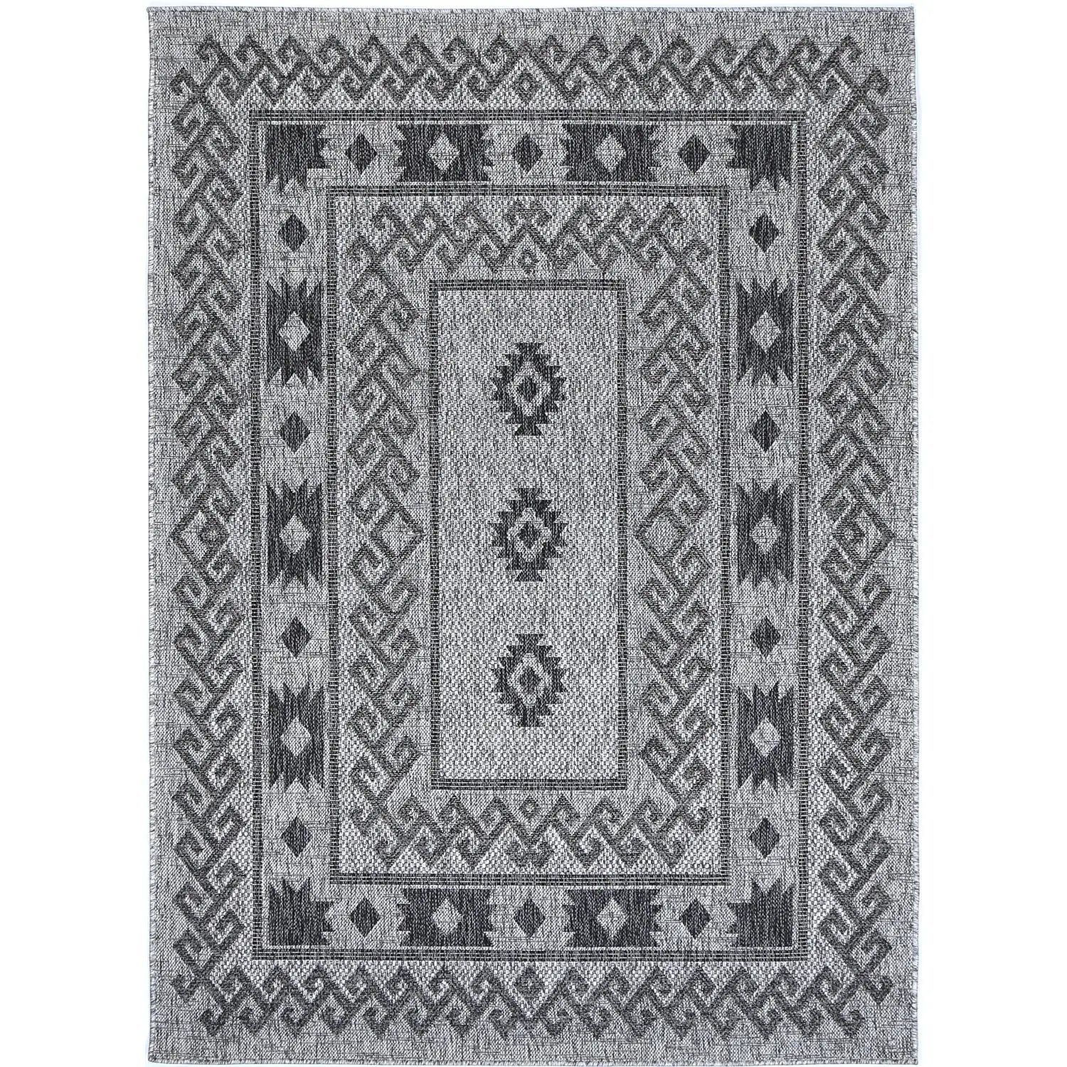 Temple Aztec Anthracite Outdoor Rug - Rugs - Rugs a Million