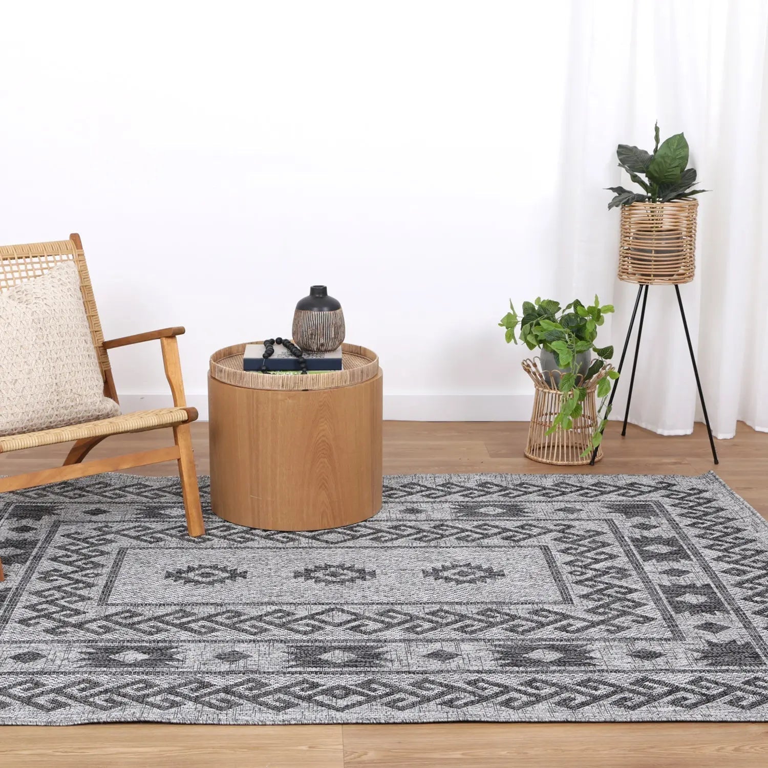 Temple Aztec Anthracite Outdoor Rug - Rugs - Rugs a Million