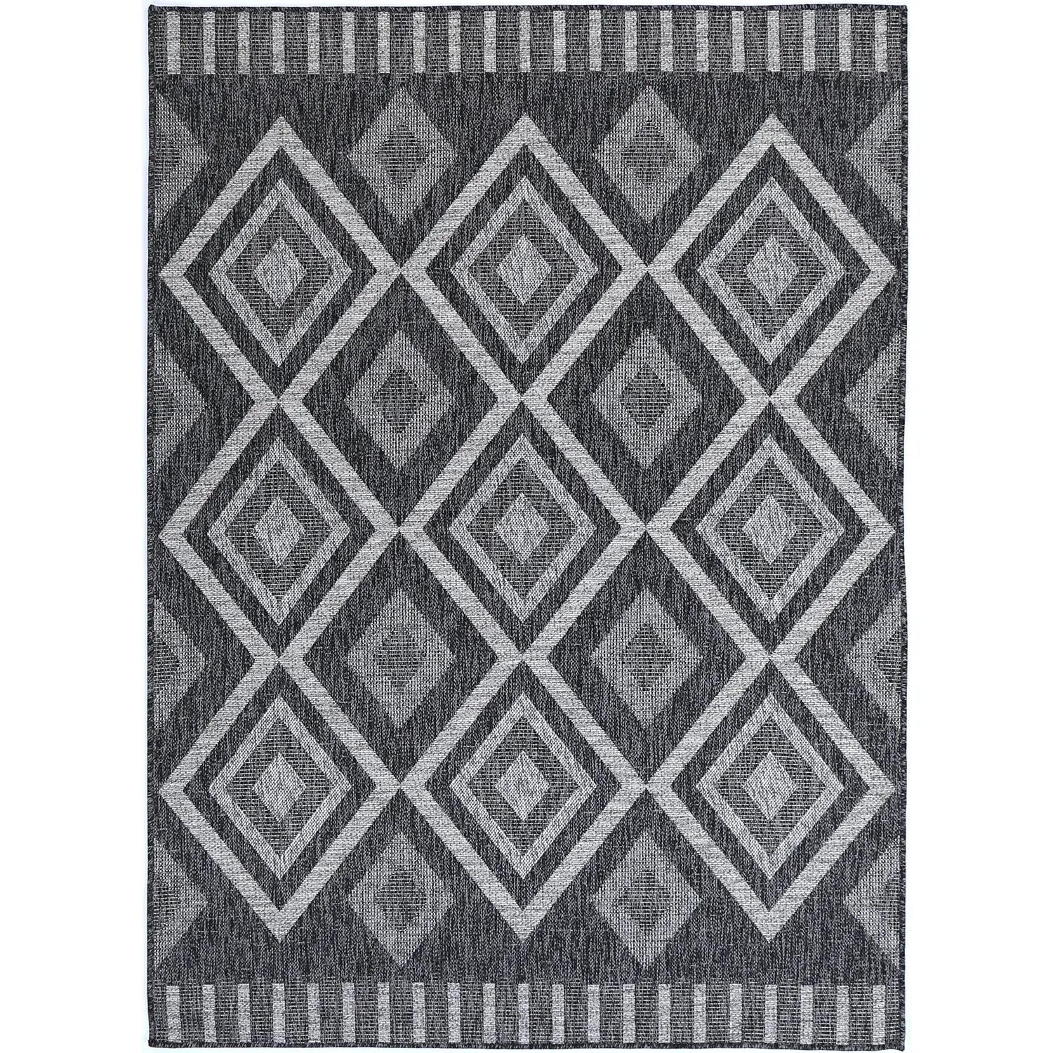 Temple Diamond Anthracite Outdoor Rug - Rugs - Rugs a Million