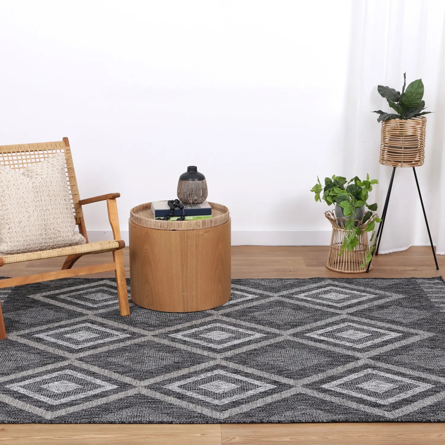 Temple Diamond Anthracite Outdoor Rug - Rugs - Rugs a Million