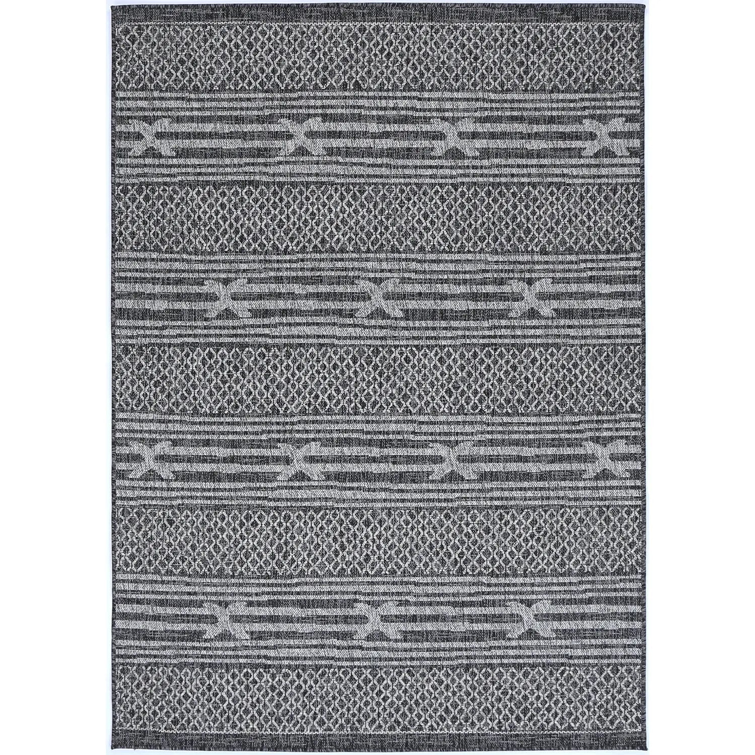 Temple Stripe Anthracite Outdoor Rug - Rugs - Rugs a Million
