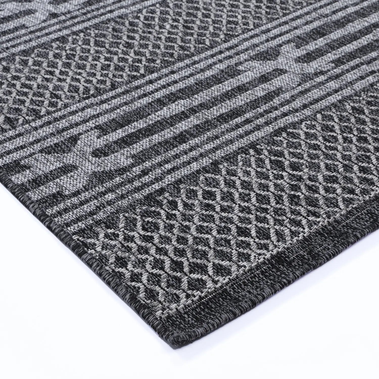 Temple Stripe Anthracite Outdoor Rug - Rugs - Rugs a Million