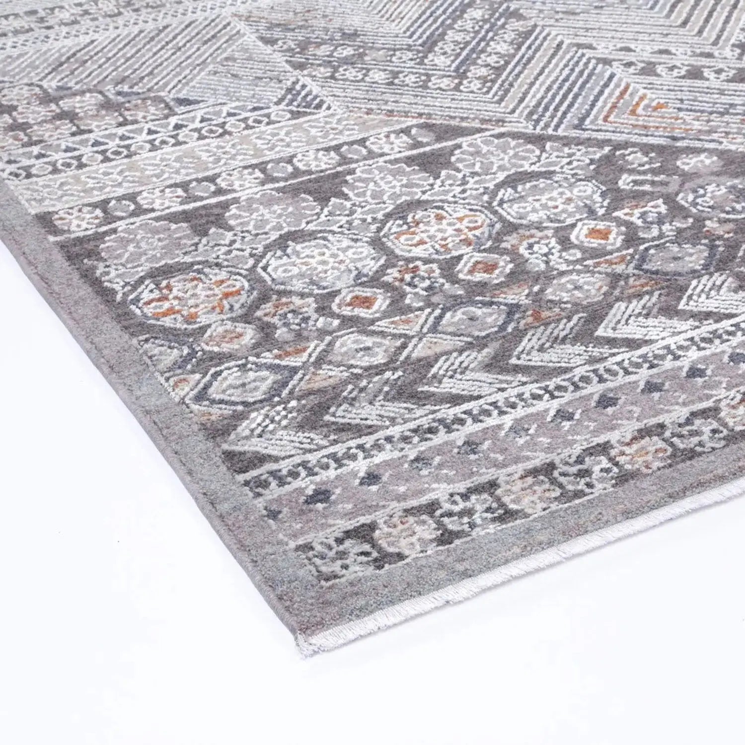 Zagros Aztec Motif Rug in Silver - Rugs - Rugs a Million